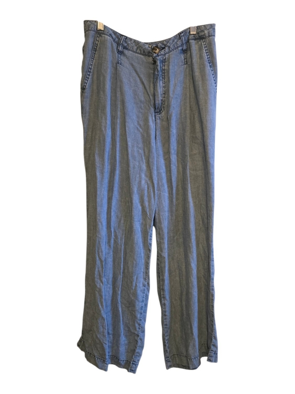 Hint of Blu 100% Lyocell Light Wash Wide Leg Trousers Pants, Size M